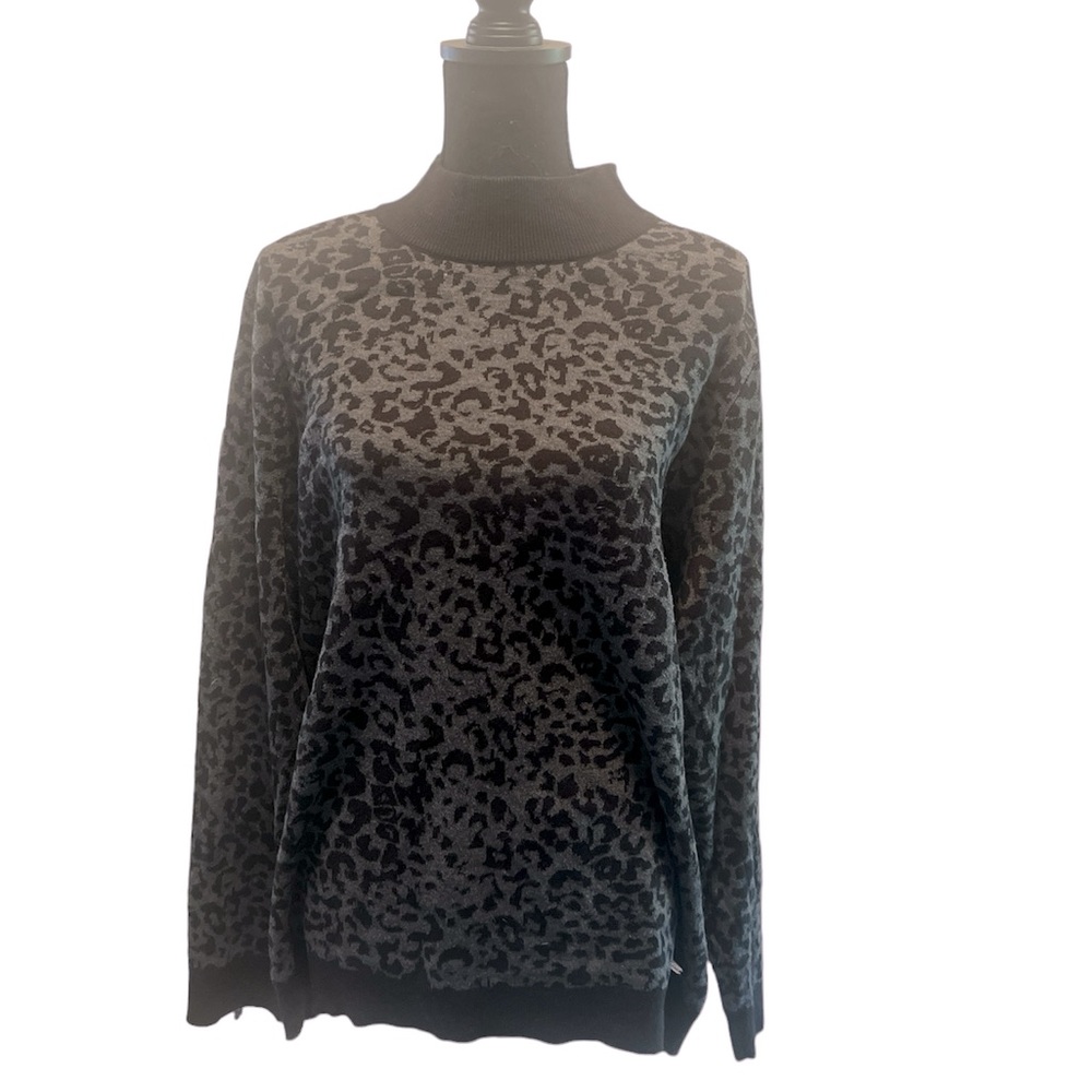 Leopard Print Turtleneck - image 1